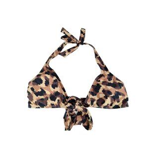 Social Angel Womens XL Brown Spotted Leopard Bikini Top
